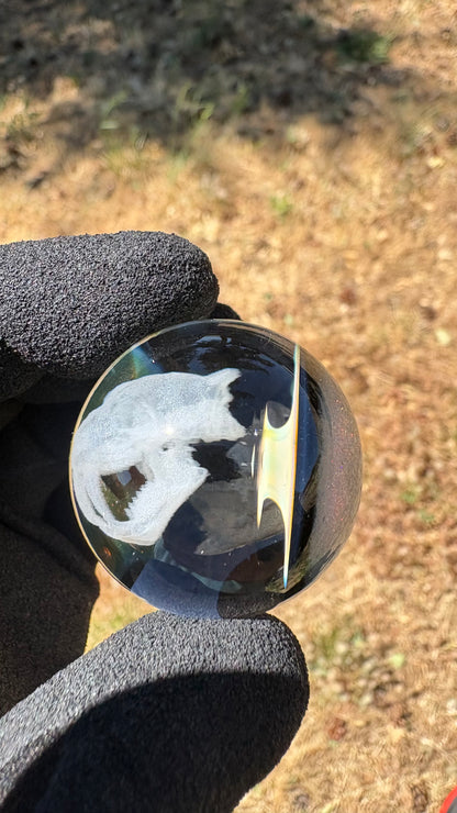 Saber Tooth Skull Cosmic Object #3  w/ Crushed Opal (34.5mm/1.35")