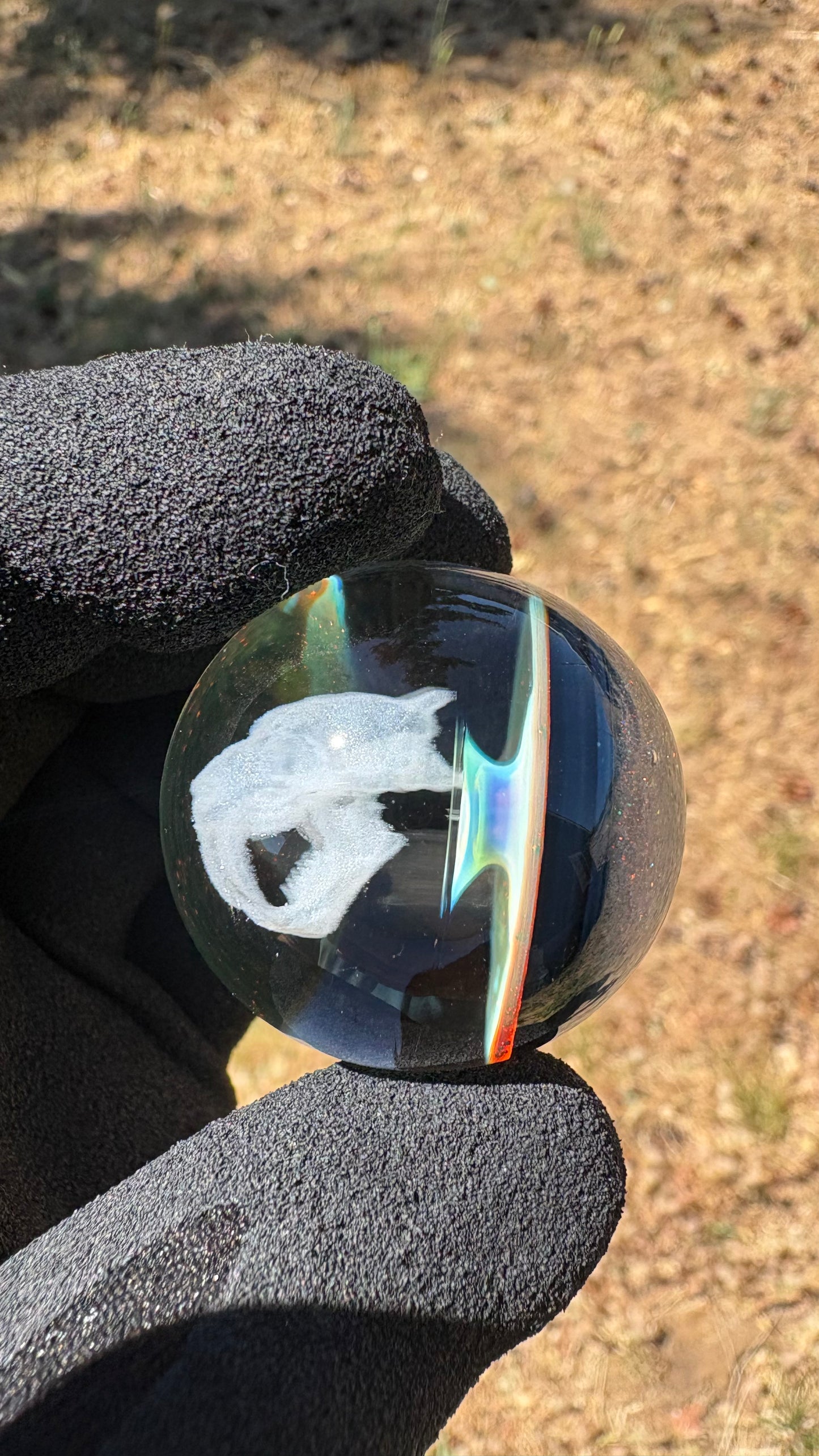 Saber Tooth Skull Cosmic Object #2 w/ Crushed Opal (33mm/1.2")