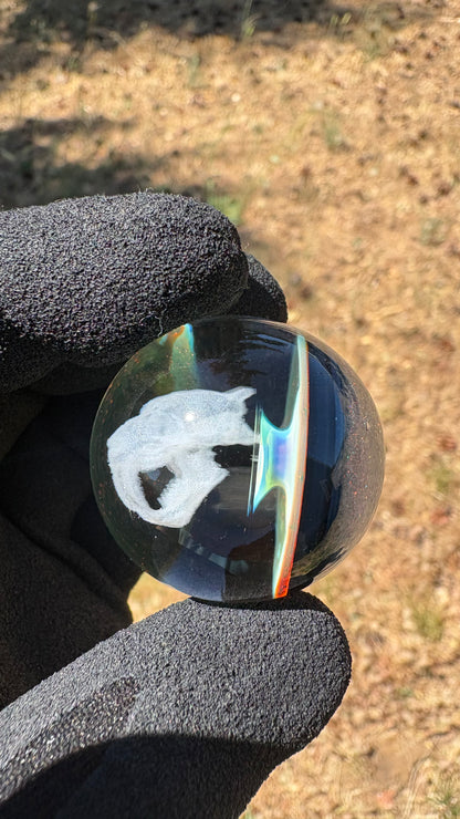 Saber Tooth Skull Cosmic Object #2 w/ Crushed Opal (33mm/1.2")