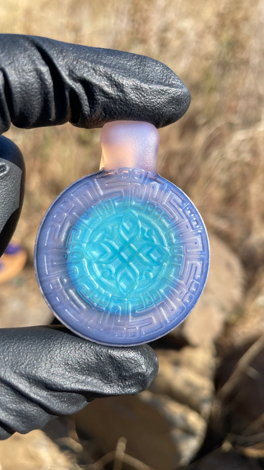 Carved Glass Pendant