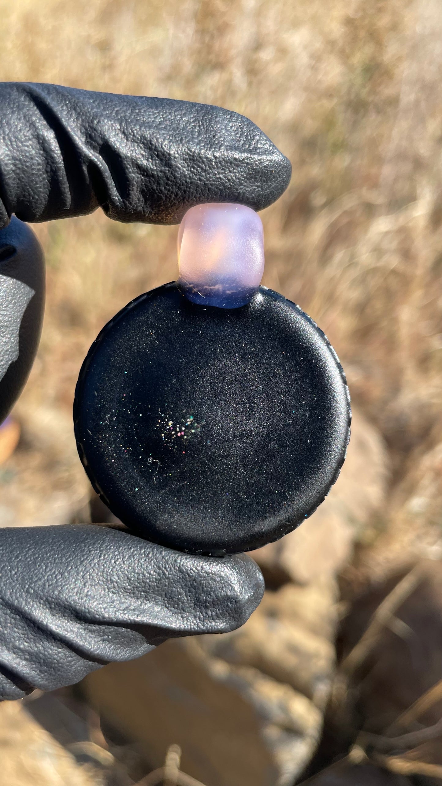 Carved Glass Pendant