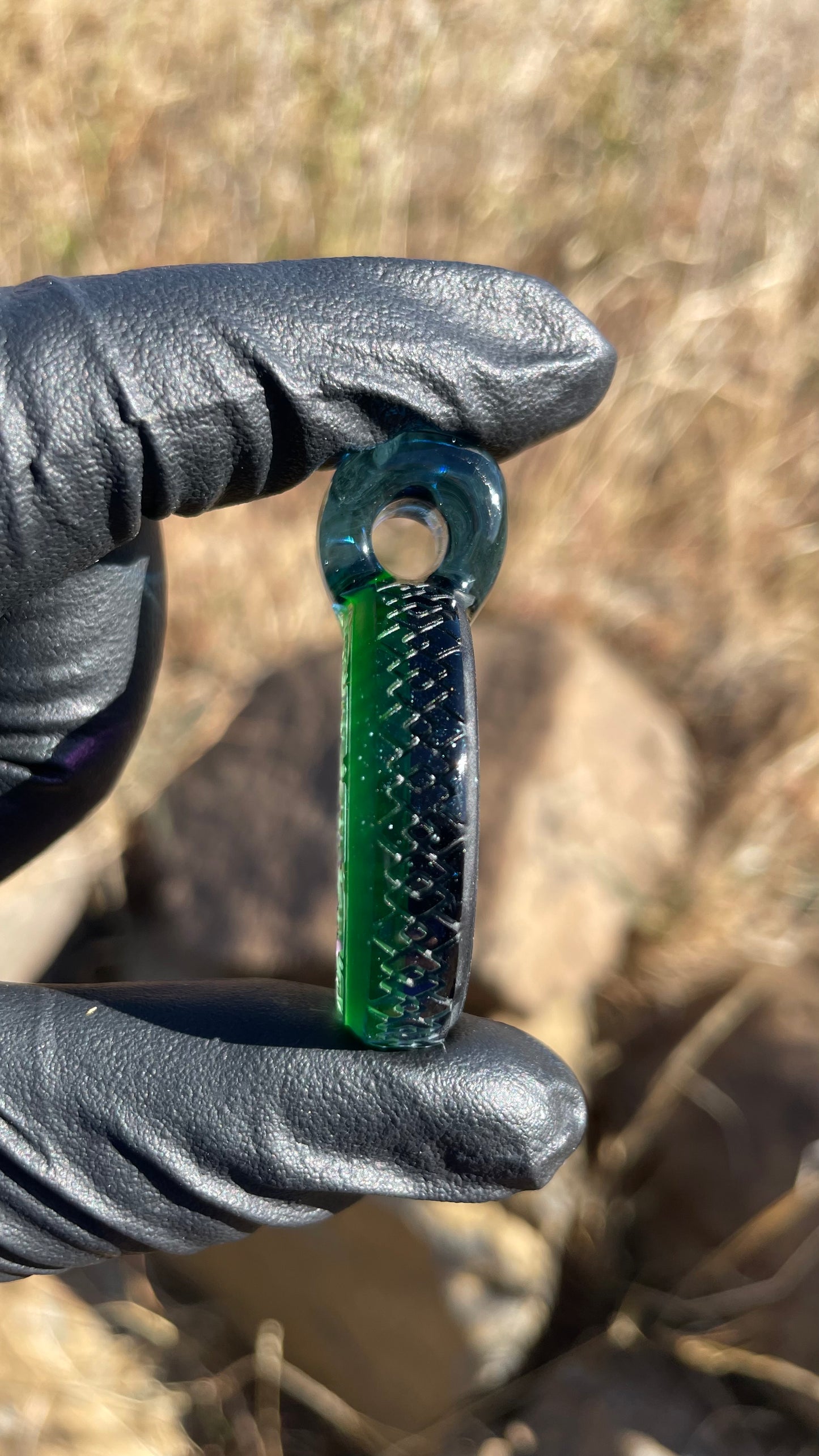 DOOM Carved Glass Pendant