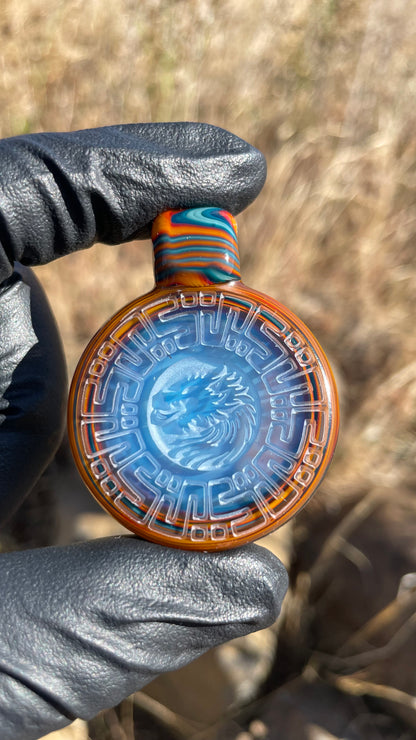 Carved Glass Pendant
