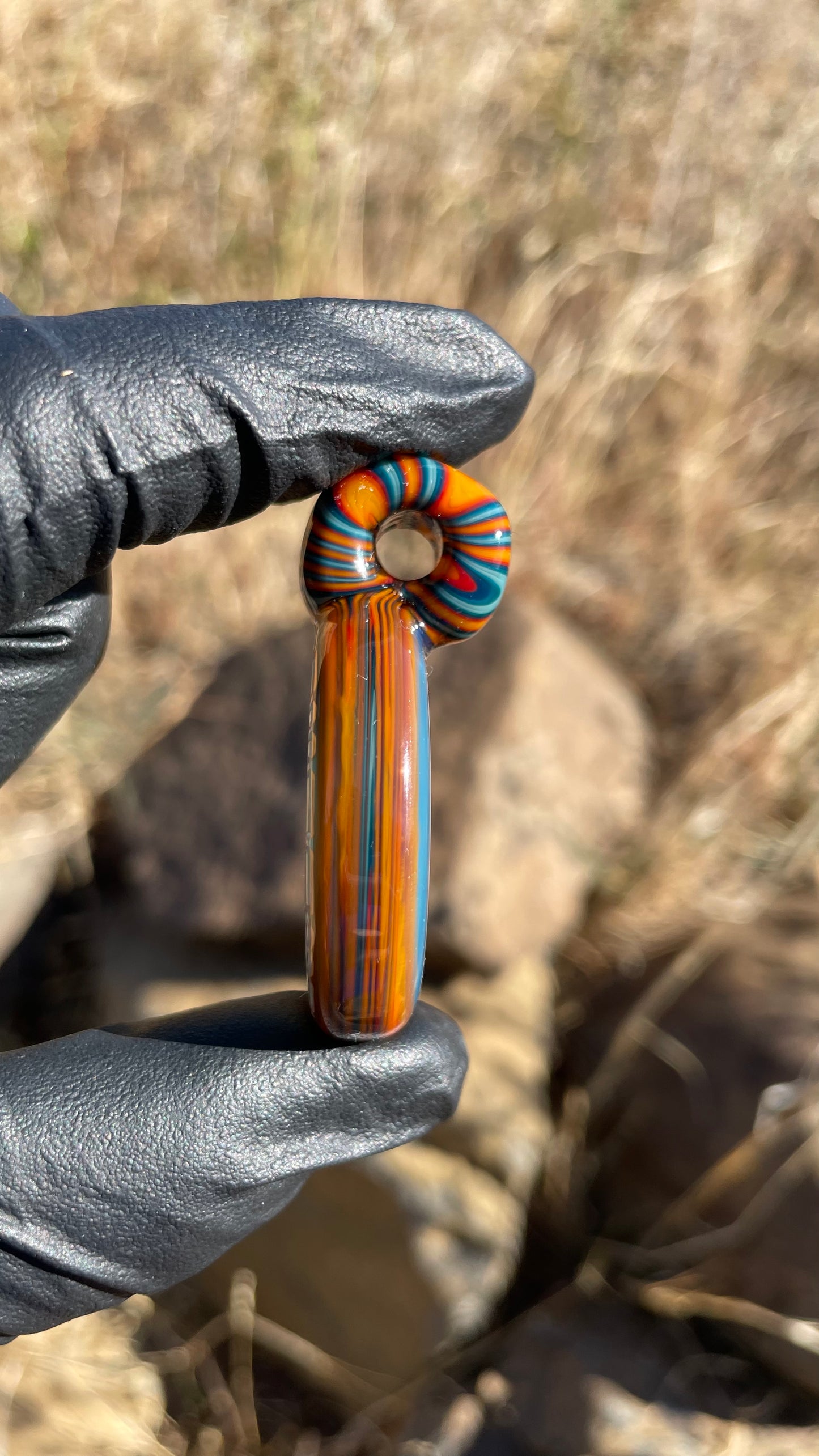 Carved Glass Pendant
