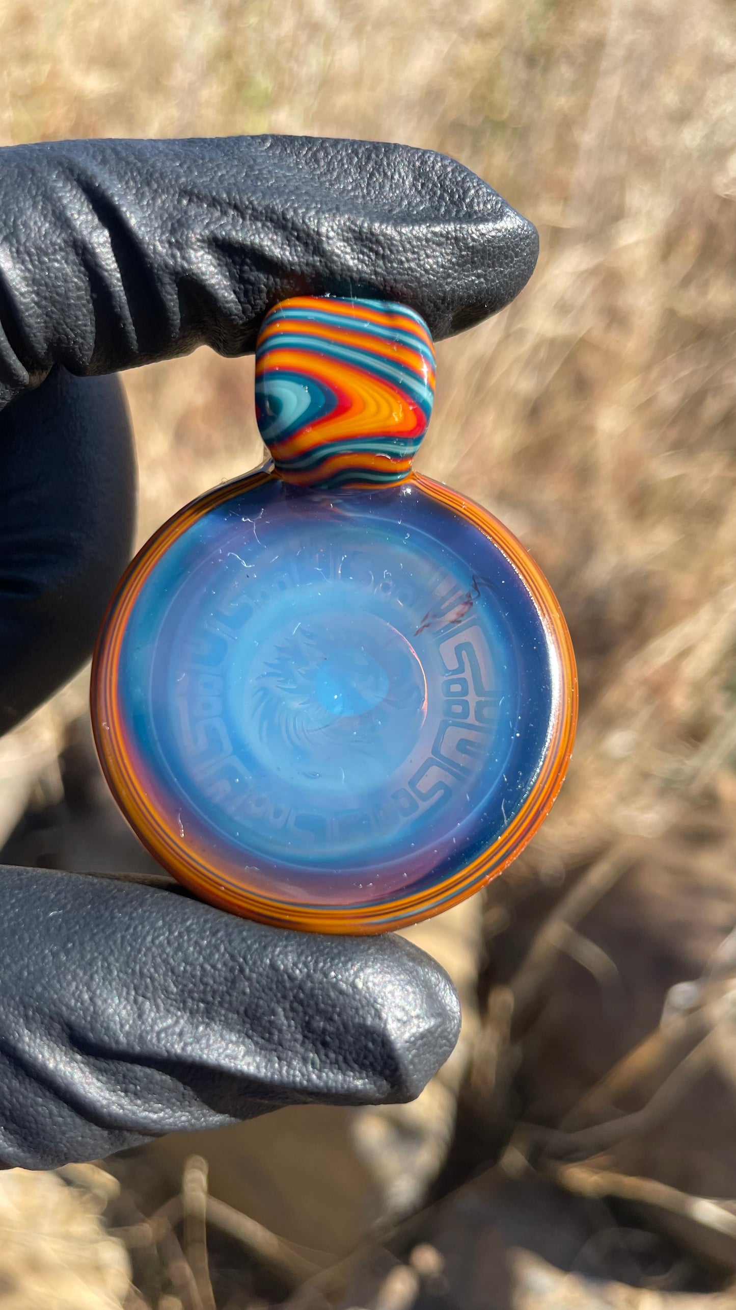 Carved Glass Pendant