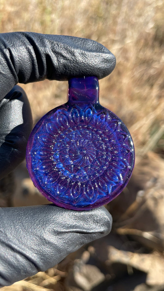 Carved Glass Pendant