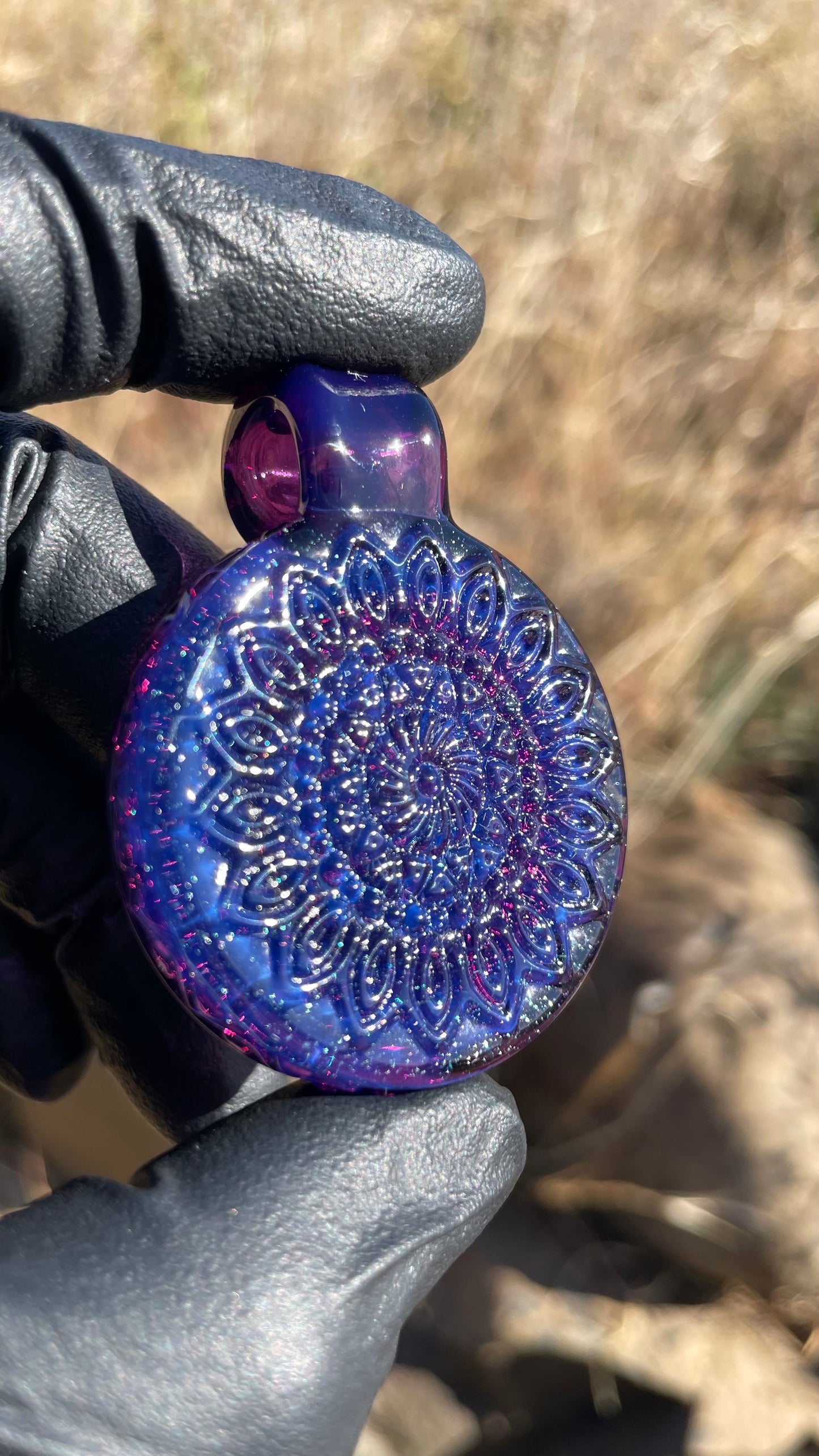 Carved Glass Pendant
