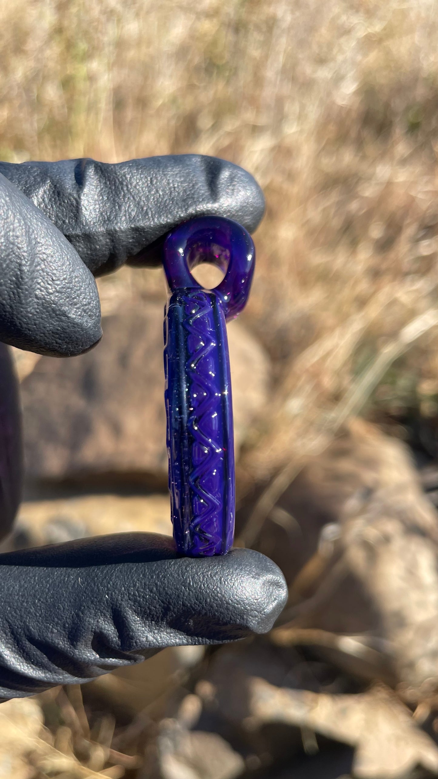 Carved Glass Pendant