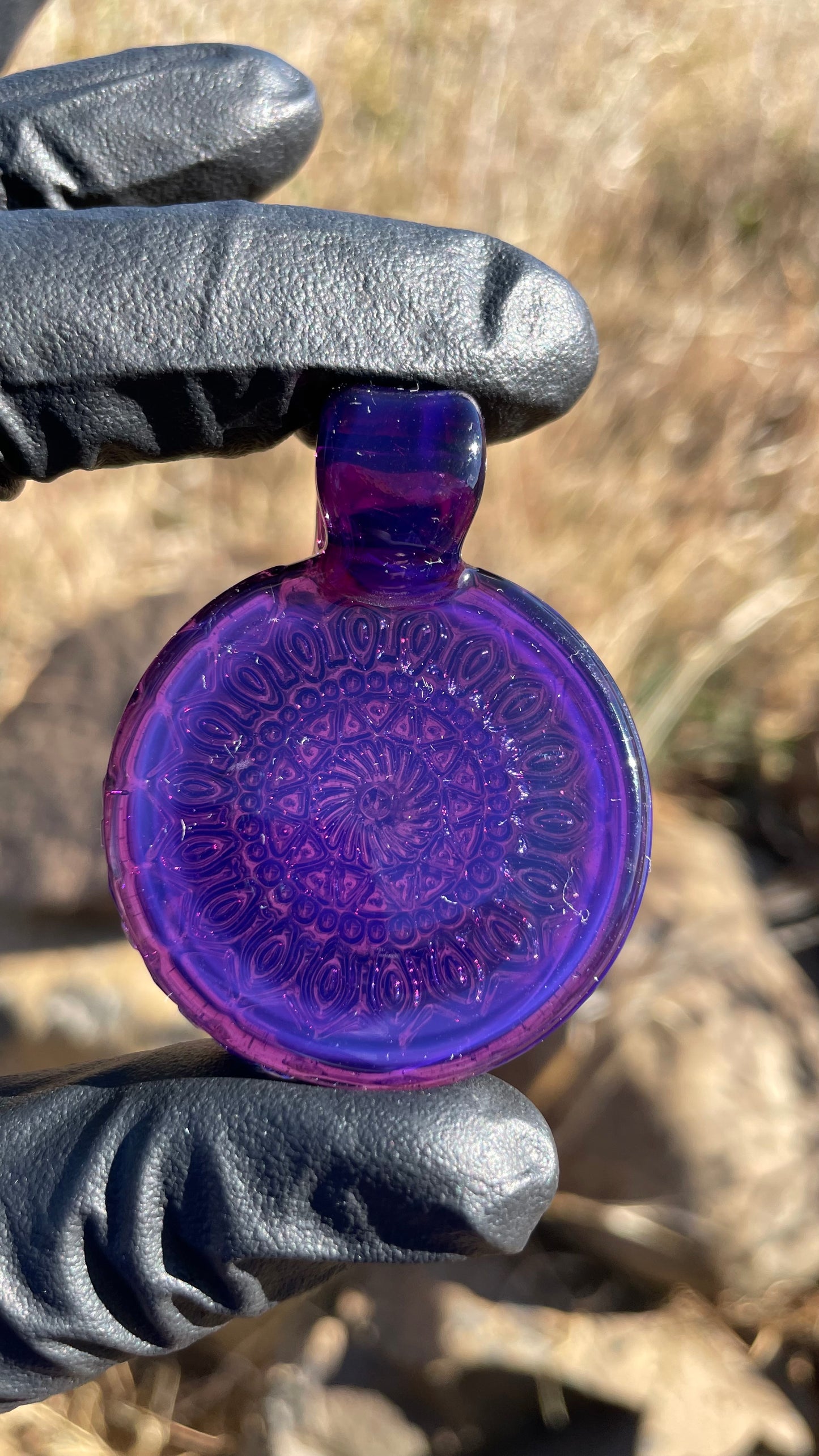 Carved Glass Pendant
