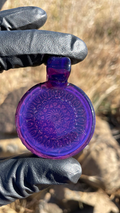 Carved Glass Pendant