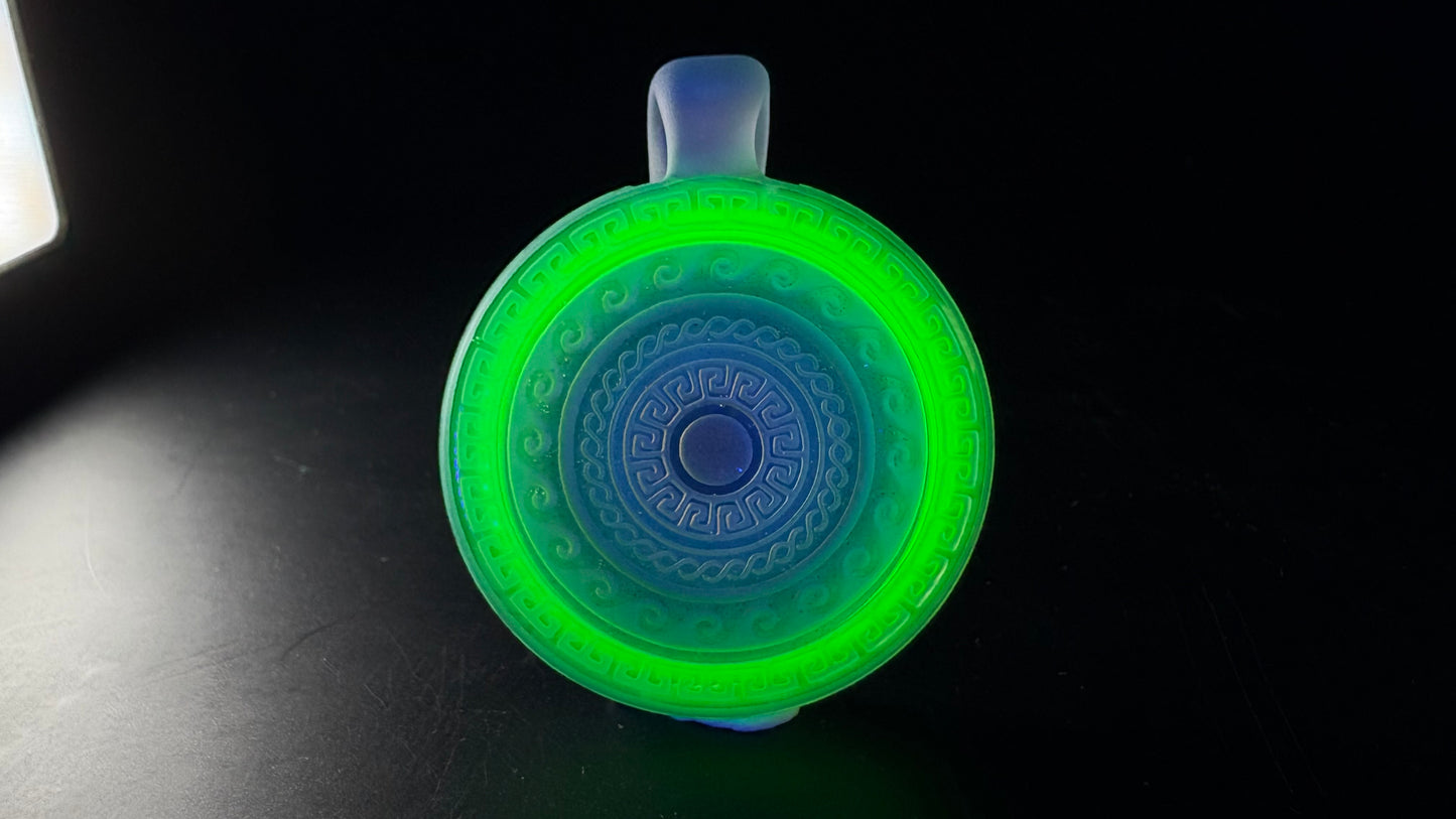 Carved Glass Pendant (UV reactive)