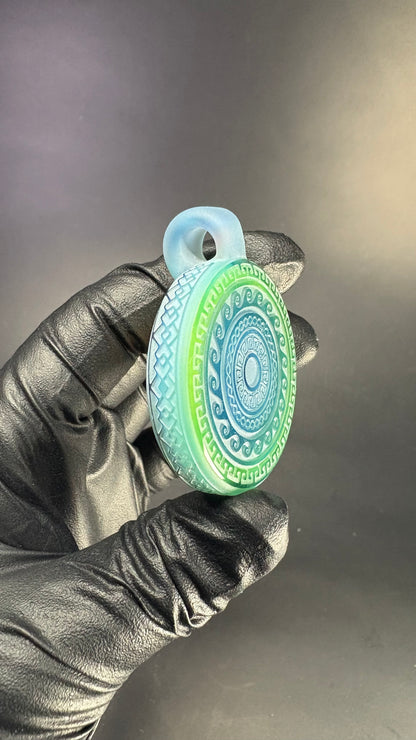 Carved Glass Pendant (UV reactive)