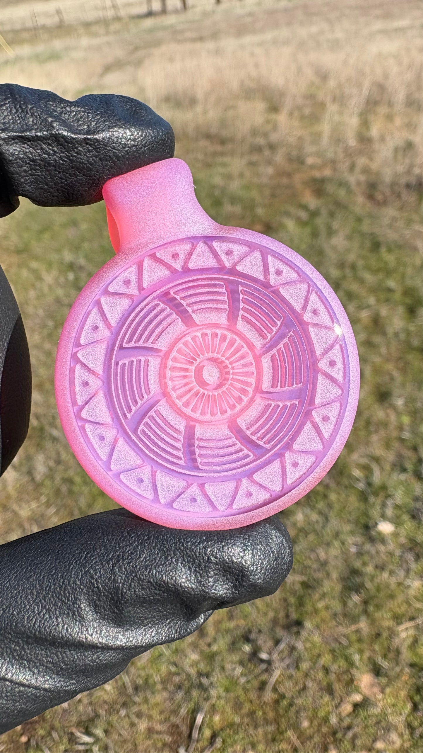 Carved Glass Pendant