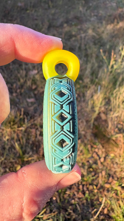 Carved Glass Pendant with Opal