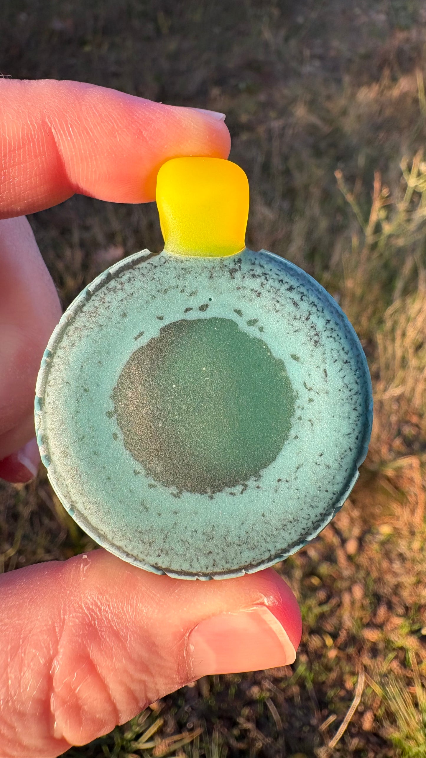 Carved Glass Pendant with Opal