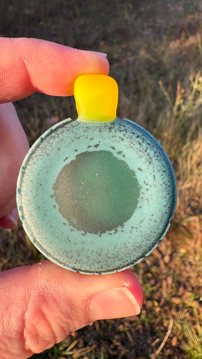 Carved Glass Pendant with Opal