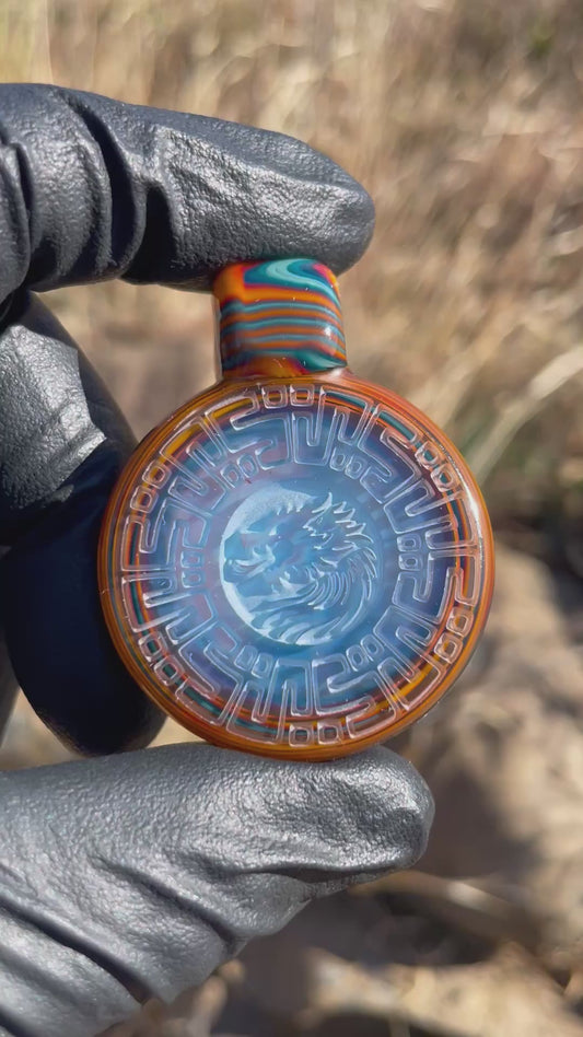 Carved Glass Pendant