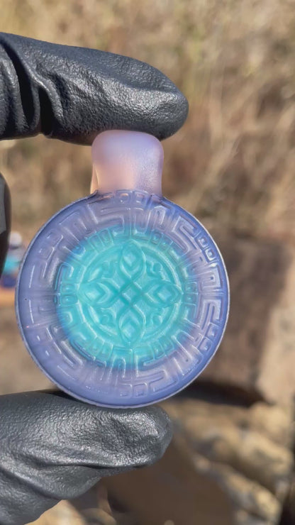 Carved Glass Pendant